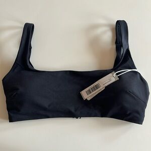 New Everlane The Square-Neck Bikini Top Black